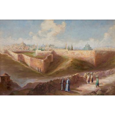 Continental 20th century oil painting of Jerusalem