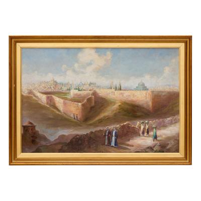 Continental 20th century oil painting of Jerusalem