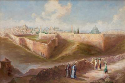Continental 20th century oil painting of Jerusalem