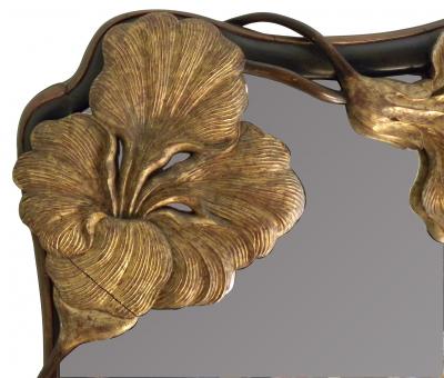 Continental Art Nouveau Parcel Gilt Mirror c 1900