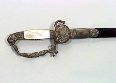 Continental Austrian Bronze Lion Head Sword with Scabbard