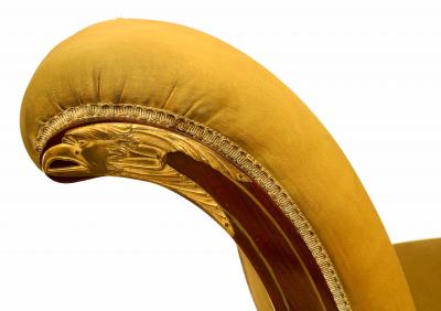 Continental Austrian Empire style small mahogany recamier