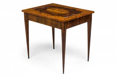 Continental Biedermeier Inlaid Burl Veneer Side Table