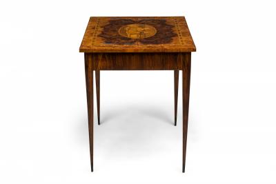Continental Biedermeier Inlaid Burl Veneer Side Table