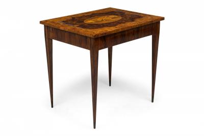 Continental Biedermeier Inlaid Burl Veneer Side Table