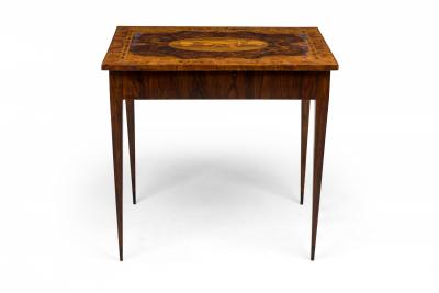 Continental Biedermeier Inlaid Burl Veneer Side Table