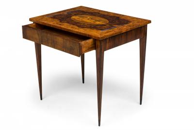 Continental Biedermeier Inlaid Burl Veneer Side Table