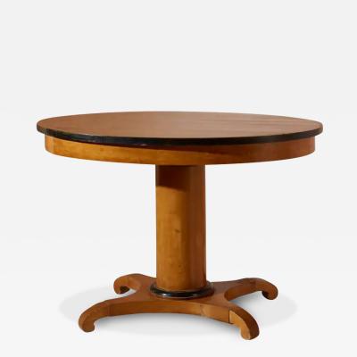 Continental Biedermeier Oval Table Made in Maple with Ebonized Details