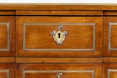 Continental Brass Mounted Mahogany Three Drawer Commode Circa 1860