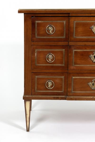 Continental Brass Mounted Mahogany Three Drawer Commode Circa 1860