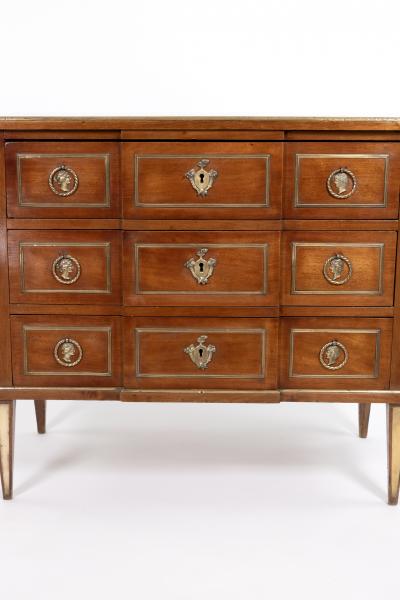 Continental Brass Mounted Mahogany Three Drawer Commode Circa 1860