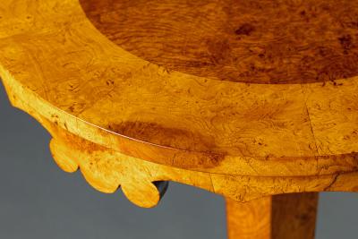 Continental Burl Elm and Oak Inlaid Center Table
