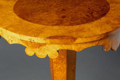 Continental Burl Elm and Oak Inlaid Center Table