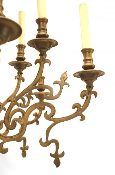 Continental Dutch 19th Cent Style Brass Chandelier