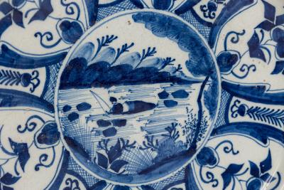 Continental Dutch Blue and White Hand Painted DIsplay Plate