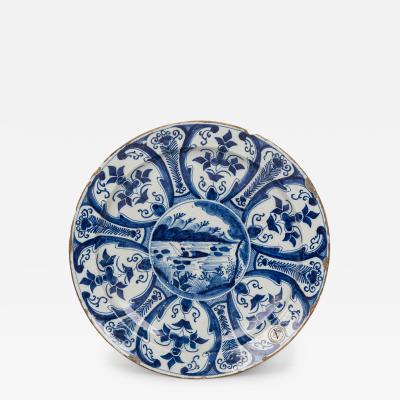 Continental Dutch Blue and White Hand Painted DIsplay Plate
