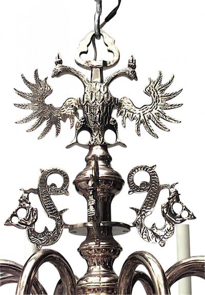 Continental Dutch Style Brass Eagle Chandelier