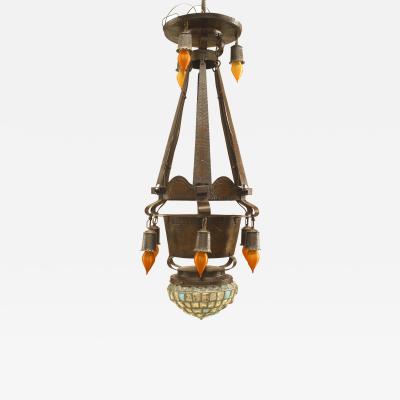 Continental German Austrian Arts Crafts Chandelier