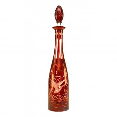 Continental German Etched Glass Decanter