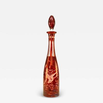 Continental German Etched Glass Decanter