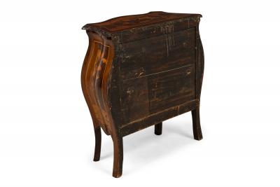 Continental German Louis XV style 18th Century Inlaid Bombe Shaped Commode