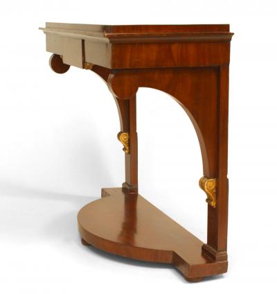 Continental German Mahogany Console Table