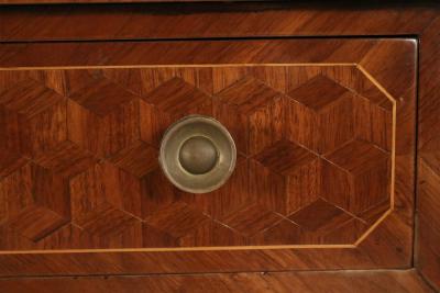 Continental German Mahogany Parquetry Veneer Console Table