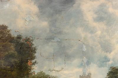 Continental German Oil Landscape in a Gilt Wood Frame