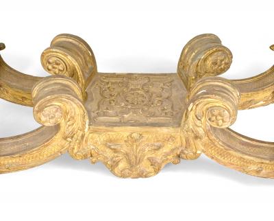 Continental Gilt Marble Top Console Table