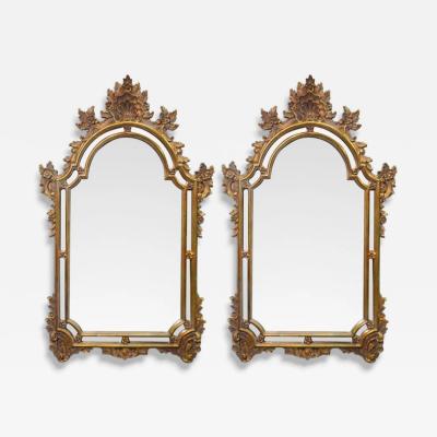 Continental Giltwood Arched Wall Mirrors USA 20th c 