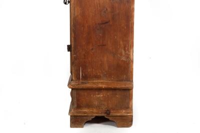 Continental Heavily Worn Carved One Door Cupboard Cabinet of Small Size