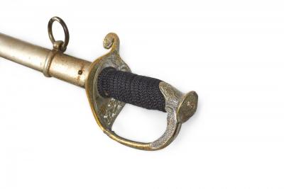 Continental Metal and Silver Filigree Sword with Scabbard