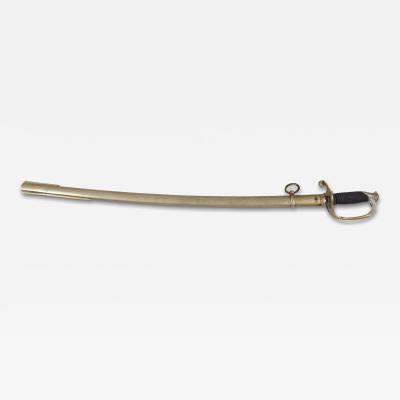 Continental Metal and Silver Filigree Sword with Scabbard