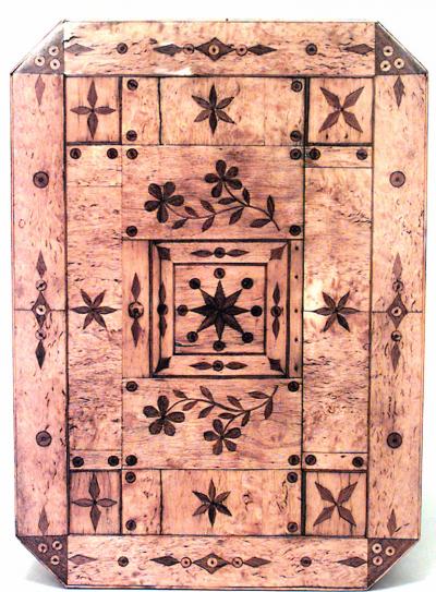 Continental Neoclassic Karelian Birch Lyre Side Table