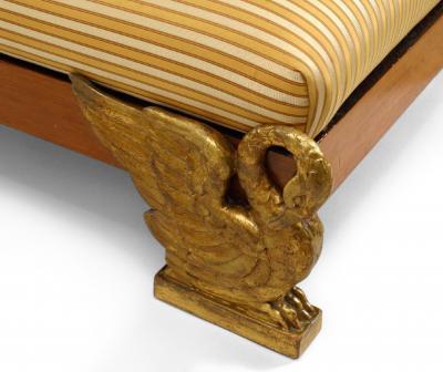 Continental Neoclassic Yellow Silk Chaise