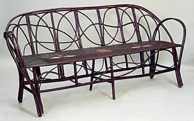 Continental Rustic Bent Willow Settee