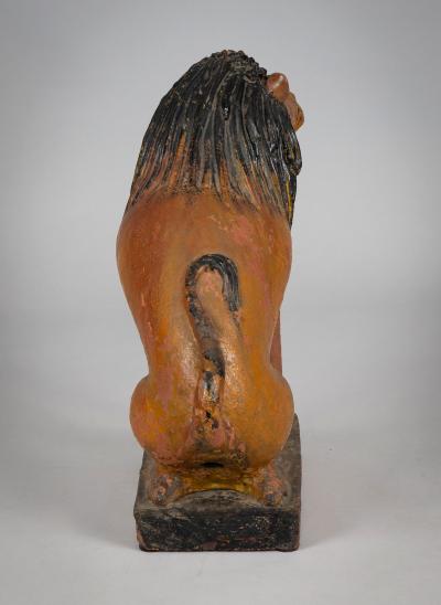 Continental Terracotta Folk Art Lion