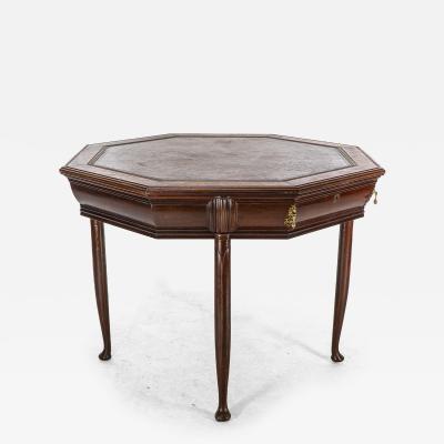 Continental Walnut Octagonal Center Table in the Manner of Henry Van Der Velde
