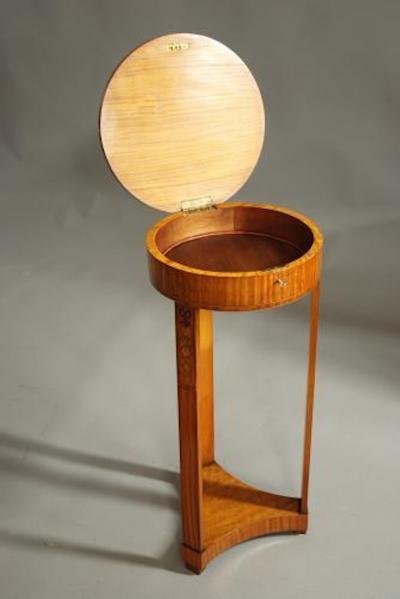 Continental satinwood marquetry work table