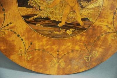 Continental satinwood marquetry work table