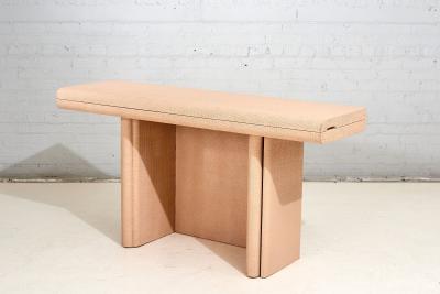 Convertible Grassclosth Console Dining Table 1970