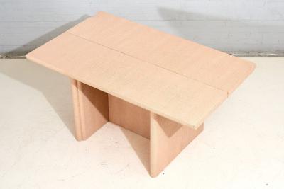 Convertible Grassclosth Console Dining Table 1970