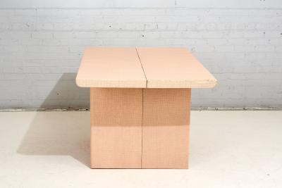 Convertible Grassclosth Console Dining Table 1970