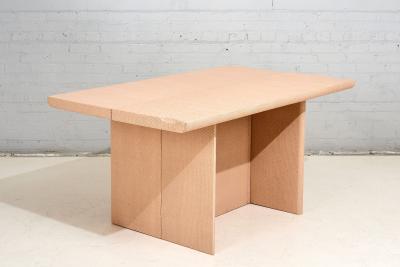 Convertible Grassclosth Console Dining Table 1970