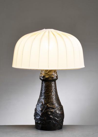 Copper Art Nouveau table lamp