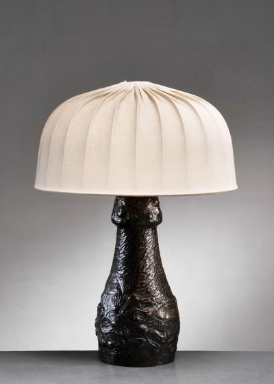 Copper Art Nouveau table lamp
