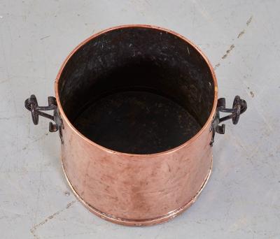 Copper Kindling Bucket with Blackened Iron Handles