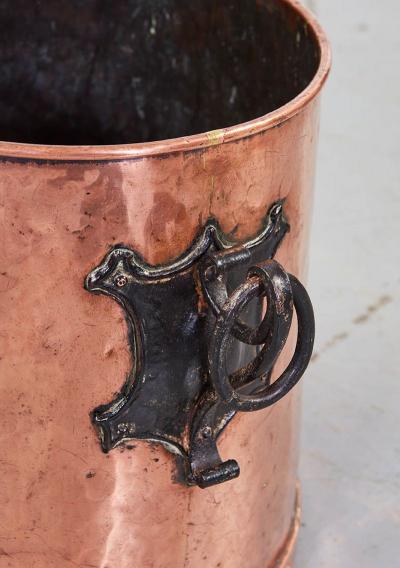 Copper Kindling Bucket with Blackened Iron Handles