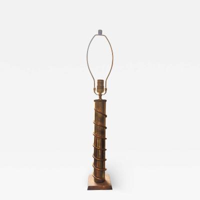 Copper and Brass Table Lamp France c 1940