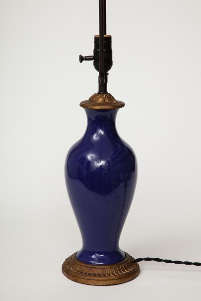 Copper and Lapis Blue Enamel Table Lamp 20th C 